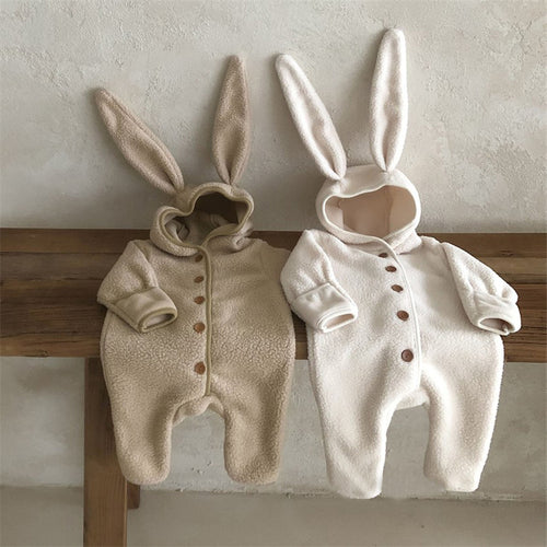 ぽこぽこフリース × うさぎロンパース｜Petite Fleece Bunny – Hood Romper