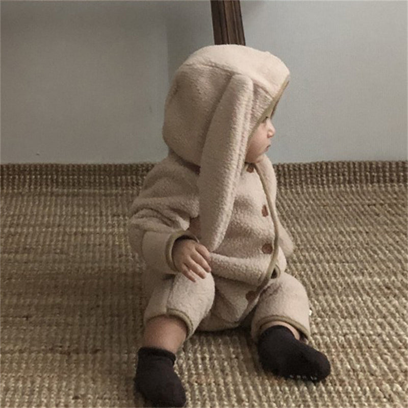 ぽこぽこフリース × うさぎロンパース｜Petite Fleece Bunny – Hood Romper