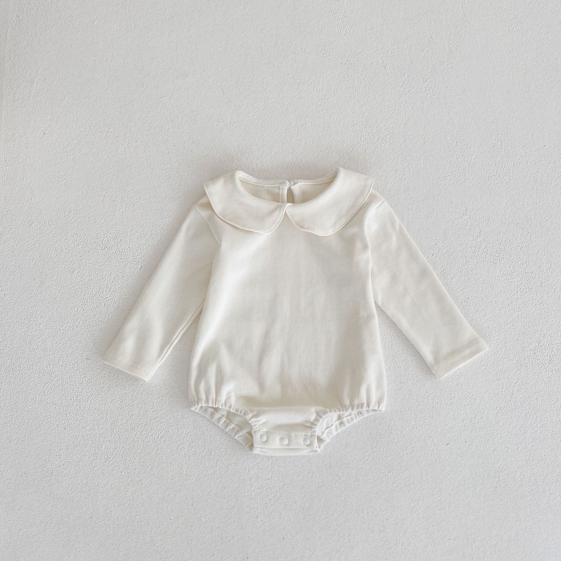 やわらかシャツ × フリル襟ロンパース｜Petite Cozy Shirt - Frill Romper