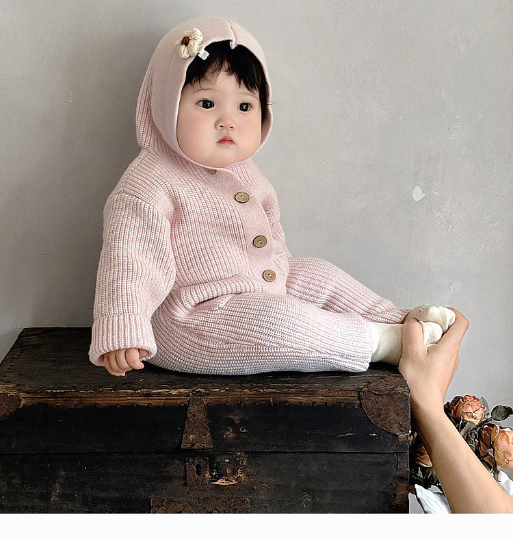 やわらかニット × フードロンパース｜Petite Cozy Knit – Hood Romper