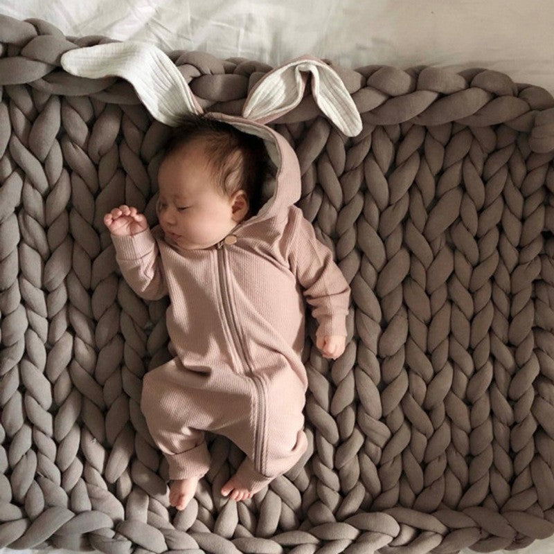 くすみカラー × うさぎロンパース｜Petite Mood Bunny - Hood Romper